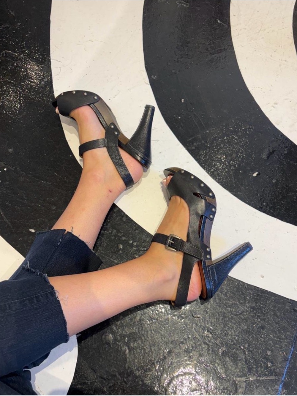 Vintage Y2K Miss Sixty Leather Sandal High Heels Size 39 or 8.5 Mary Jane style